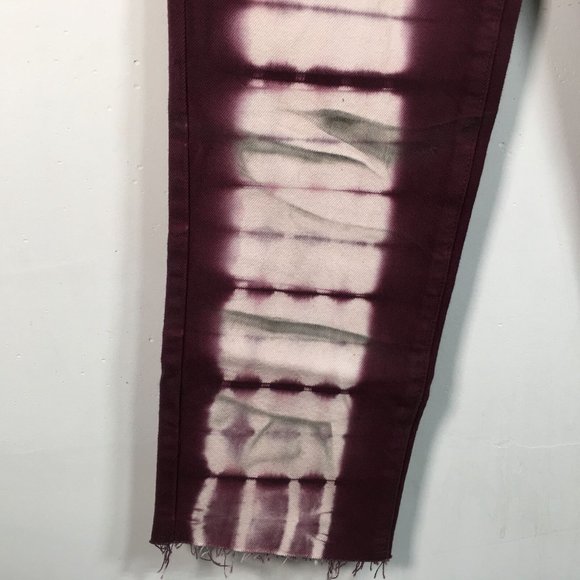 PacSun Tie Dye High Rise Straight Fit Jean, Women's Size 24 - Raspberry - Picture 11 of 16